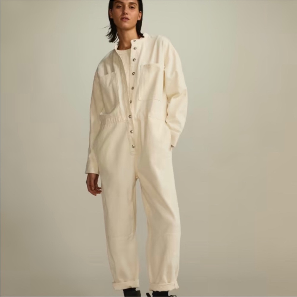 Closet Cleanout ⭐️ EVERLANE Bone Organic Cotton Canvas Salt Baked Jumpsuit